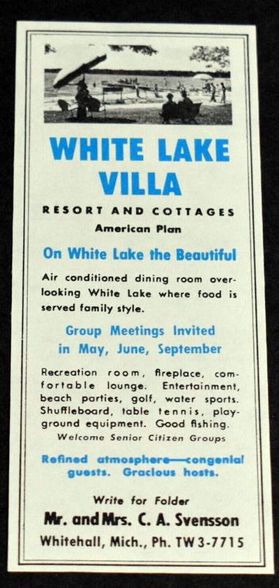 White Lake Villa Resort - Vintate Flyer